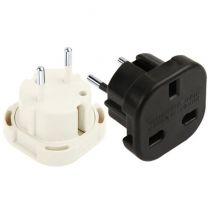 1 Stück Weiß-Schwarzer Elektrischer UK-zu-EU-Steckeradapter 240V 10A 16A 2-polig Europäischer Multifunktions-UK-Konverter-Steckdosenadapter 4,0mm 9625