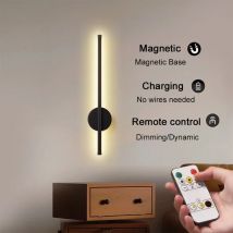Wiederaufladbare LED-Wandleuchte, magnetische Anziehungskraft, kabellose Wandleuchte, Fernbedienung, Dimmen, Schlafzimmer, Nachttisch, Spiegel, Hotel-Innenlampe
