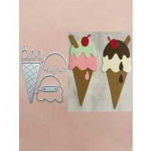 Triangle Fruit Ice Cream Metal Cut Dies Stencils for Scrapbooking Stamp/Photo Album Decorative Embossing DIY Paper Cards