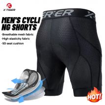 X-TIGER Pantaloncini intimi da ciclismo da uomo Pantaloncini sportivi imbottiti 5D per bici da equitazione MTB con impugnature antiscivolo per le gambe Intimo da bicicletta