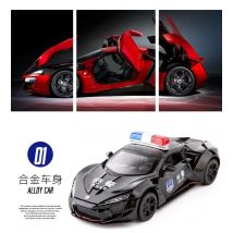 1:32 Lykan Polizei Metall Spielzeug Auto Legierung Super Auto Diecast Spielzeug Fahrzeuge Auto Modell Miniatur Modell Auto Spielzeug Für Kinder A220