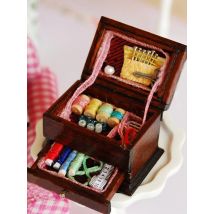 Hot Sale 1:12 Vintage Sewing Needlework Needle Kit Box Sewing Machine Dollhouse Miniature Decor