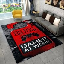 Alfombra grande con área de Gamepad de jugador de juegos de dibujos animados en 3D, alfombra para sala de estar, dormitorio de niños, decoración de felpudo para sofá, alfombra antideslizante para