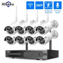Hiseeu 16CH NVR 3/5MP WIFI Telecamere IP Kit di sicurezza Rilevazione umana Visione notturna Audio unidirezionale Sistema di sorveglianza CCTV wireless
