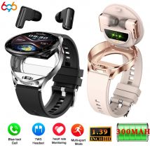 2 in 1 TWS auricolare Smart Watch 1.39 "uomo donna Sport Fitness frequenza cardiaca orologi sanitari auricolare riduzione del rumore musica Smartwatch