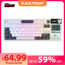 RK ROYAL KLUDGE S85 TFT Color Screent Tastiera meccanica Tri Mode Wireless 85 tasti Tastiera da gioco sostituibile a caldo RGB retroilluminata