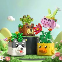 Blocchi creativi per bambini Pentola succulenta Micro particelle Puzzle educativi per bambini Giocattoli per ragazzi e ragazze Decorazione regalo