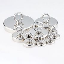 Gancio magnetico da pesca al neodimio super resistente N52 Magnete per terre rare resistente con bullone ad occhiello con foro svasato Magnete di salvataggio da 16-90 mm