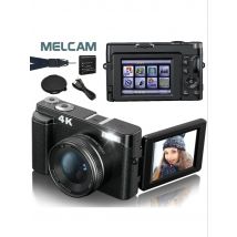 4K Digital Camera for Photography and Video Autofocus Anti-Shake 48MP Compact Vlogging Camera 3'' 180° Flip Screen with Flash