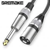 DREMAKE Mic Cord Jack 6.35mm 6.5mm Male to XLR Male 6.3mm 1/4'' to XLR Microphone Audio Cable for Speaker Guitar Amplifier AMP