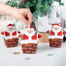 10 Stück Cartoon Weihnachten Thema Praline Praline Box Santa Claus Geschenk verpackungs boxen für Frohe Weihnachten Neujahr Party Dekoration