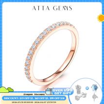 ATTAGEMS 18K Rose Gold Plated Diamond Pass Test Round Excellent Cut Total 0.27 CT Moissanite Ring for Girls Cocktail Jewelry