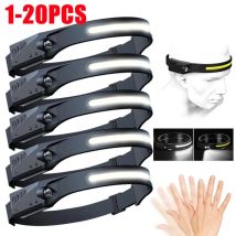 1 ~ 20 Packungen LED-Sensor Scheinwerfer eingebaute Batterie USB wiederauf ladbare Kopf Taschenlampe LED-Stirn lampe Camping Angeln Suchscheinwerfer