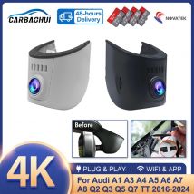 Dashcam für Audi A1 A3 A4 A5 A6 A7 A8 Q2 Q3 Q5 Q7 Q8 TT RS S 2016 bis 2024,4K Dashcam Wifi Dash Kamera für Audi, DVR im Auto