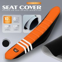 Powerzone White Ribbed Gripper Seat Cover Soft Motorcycle Waterproof Dirt Bike Seat Cover For SXF EXC KXF CRF YZF WR TC TE