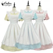Farbe Cosplayer Französisch Maid Cosplay Kostüm Sommer Comic-Con Kurzarm Lolita Karneval Party Outfit Frauen Kleid Schürze Tragen