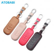 Leder Autoschlüsselhüllen für Mazda 2 3 5 6 CX5 CX7 CX9 Miata MX5 Axela Atenza Schlüsselanhänger Schutztasche Smart Remote Fobs Shell Cover