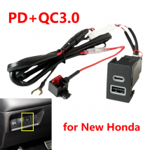 23 mm × 36 mm PD + QC3.0 USB-Autoladegerät-Buchse, Schnelllade-Steckdose, Netzteil für New Honda Accord Civic City Fit HR-V CR-V Breeze