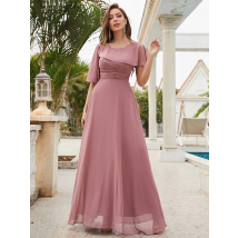 Unithorse Brautjungfernkleid aus Chiffon mit Schmetterlingsärmeln