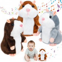 Simpatici giocattoli di peluche per criceti parlanti elettrici: gli animali di peluche interattivi imitano la tua voce e annodare lenire accompagnare il regalo dei bambini