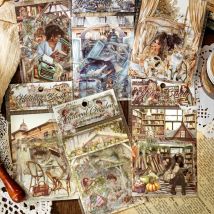 Mr. Paper 6Style 30Pcs/bag Living Landscape Series Series Sticker Pack DIY Material Handbook Journal Card Phone Case Decoration