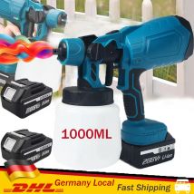 1000ML Cordless Pistola A Spruzzo Elettrica Ad Alta Potenza HVLP Spruzzatore di Vernice Auto Mobili Rivestimento In Acciaio Aerografo Per Makita 18V Batteria