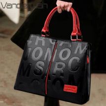 2 Layers Ladies Quality Leather Letter Shoulder Bags for Women 2024 Luxury Handbags Women Bags Designer Large Capacity Tote Bag
