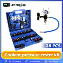 Probador de presión del refrigerante del radiador, Kit de herramientas de recarga al vacío y juego de relleno de purga neumática Universal para Airlift, coche, camión, 28 piezas