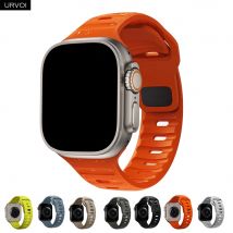 URVOI Silikonband für Apple Watch Ultra 3 2 Serie 11 10 9 8 7 6 SE3 Armband für iWatch atmungsaktives Pin- und Tuck-Verschluss-Armband