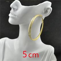 Auf den Ohren befestigt. Damenohrringe ohne Piercings. Keine Schmerzen. großer Kreis, 5 cm rund. Neue Mode, lässig, jung, übertriebene Persönlichkeit
