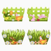2025, Osterkorb aus Vliesstoff, für Kinder, farbige Eier, Eimer, Willkommen, Frühling, Insekt, Schmetterling, Parti, Hase, Ostern, Party, frohe Ostern