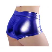Speerise Fashion Damen Shiny Metallic Sexy Shorts Tanz Nylon Spandex Gold Shorts für Frauen Fitness Low-Waist Skinny Shorts