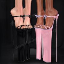 Rosa Schleife Knoten Extreme Hohe Plattform Hausschuhe Offene spitze Schuhe für Frauen Dünne High Heels Sexy Dame Schuhe 2025, Zapatos Para Mujere