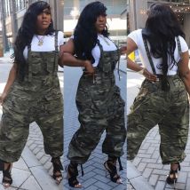 Overalls Frauen Camouflage Overalls 2024 Herbst Taschen Splice Hosenträger Lose Einteilige Cargo Hosen Streetwear Casual Weibliche