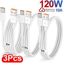 3/1PCS Cavo di Ricarica Rapida 120W 10A USB A Tipo C Caricatore Veloce Cavo di Trasferimento Dati ad alta velocità per Samsung Xiaomi Huawei
