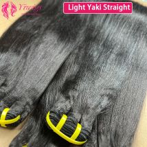 Light Yaki Straight Human Hair Bundles 100g/Bundle 100% Human Hair Extensions Sew In Weaves 10-30 Inch Natutral Color 1/3/4 PCS