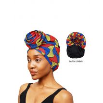 Fashion African Big Flower Turban Bonnet Women Floral Print Satin Lined Hat Ladies Indian Cap Head Scarf Beanies Headwrap