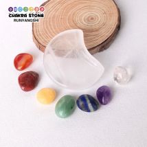 Natürliche klare Quarz Kristall Mond Schüssel Chakra Stein Set Gesundheit Heils tein nach Hause Energie exquisite Geschenk