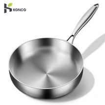 316 Edelstahl Bratpfanne Mini Pfannen 20cm Kochtopf Verwendung für Gas-und Induktion pfanne mit langem Griff flache Pfanne Woks