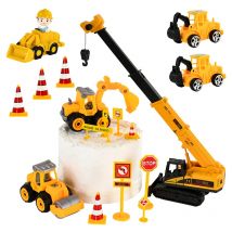Kuchendekorationen für technische Fahrzeuge, Bau, Auto, LKW, Bagger, Kuchendeckel, Kinder, Jungen, Bau, Geburtstag, Partygeschenke