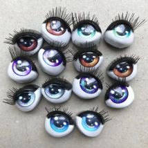 Regenbogen-Puppenaugen mit echten Wimpern, bunte Alive, glitzernde Puppenaugen, Original-Puppenaustauschaugen, Kugeln, hochwertige Puppenteile