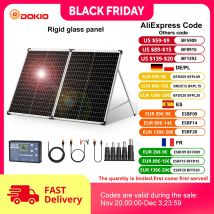 Pannello solare pieghevole Dokio 100W Cina (2 pezzi x 50W) 18V + 10A 12V Controller Batteria solare Cella/Modulo/Caricatore di sistema