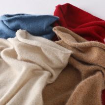 100% maglione di pura lana Merino autunno donna inverno manica lunga collo alto Pullover caldo di alta qualità tinta unita maglione lavorato a maglia di base