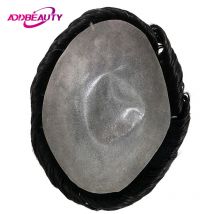 Mann Toupet Haar Perücken voll pu 0,08-0,1mm dünne Haut Männer Kapillar prothese Haar Perücke männlich Toupet mit Knoten natürlichen Haarteil