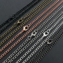 5 teile/los 4*3mm Länge 70 CM 6 Farben Überzogen Mit Karabinerverschluss Halskette Stecker Für Charms Cameo cabochon Basis und Tablett