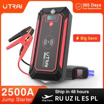 UTRAI 2500A Autobatterie-Starter, tragbare Powerbank, 10 W kabelloses Ladegerät, LED-Licht, Sicherheitshammer, Auto-Starthilfe