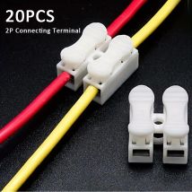 20 stücke 2P Stecker Kein Verkauf Schweißen Schnell Kabel Draht Anschluss Terminal Keine Schraube Terminal Block Frühling Klemme
