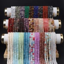 5*8mm glatte natürliche Rondelle Stein perlen mehrfarbige Chalcedon Achat flache Spacer Perle für Schmuck DIY Armband Halskette Ohrringe