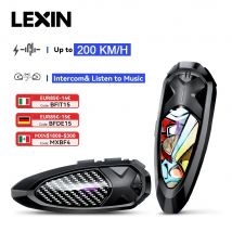 Lexin GTX Interfono Bluetooth per casco da motociclista Supporto per auricolare Citofono e ascolta musica a un periodo 10 ciclisti 2000m