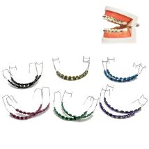 1Pair Braces With Braces Box Colorful Tooth Decoration With Metal Wires Metal Bracket Orthodontic Ligature Ties